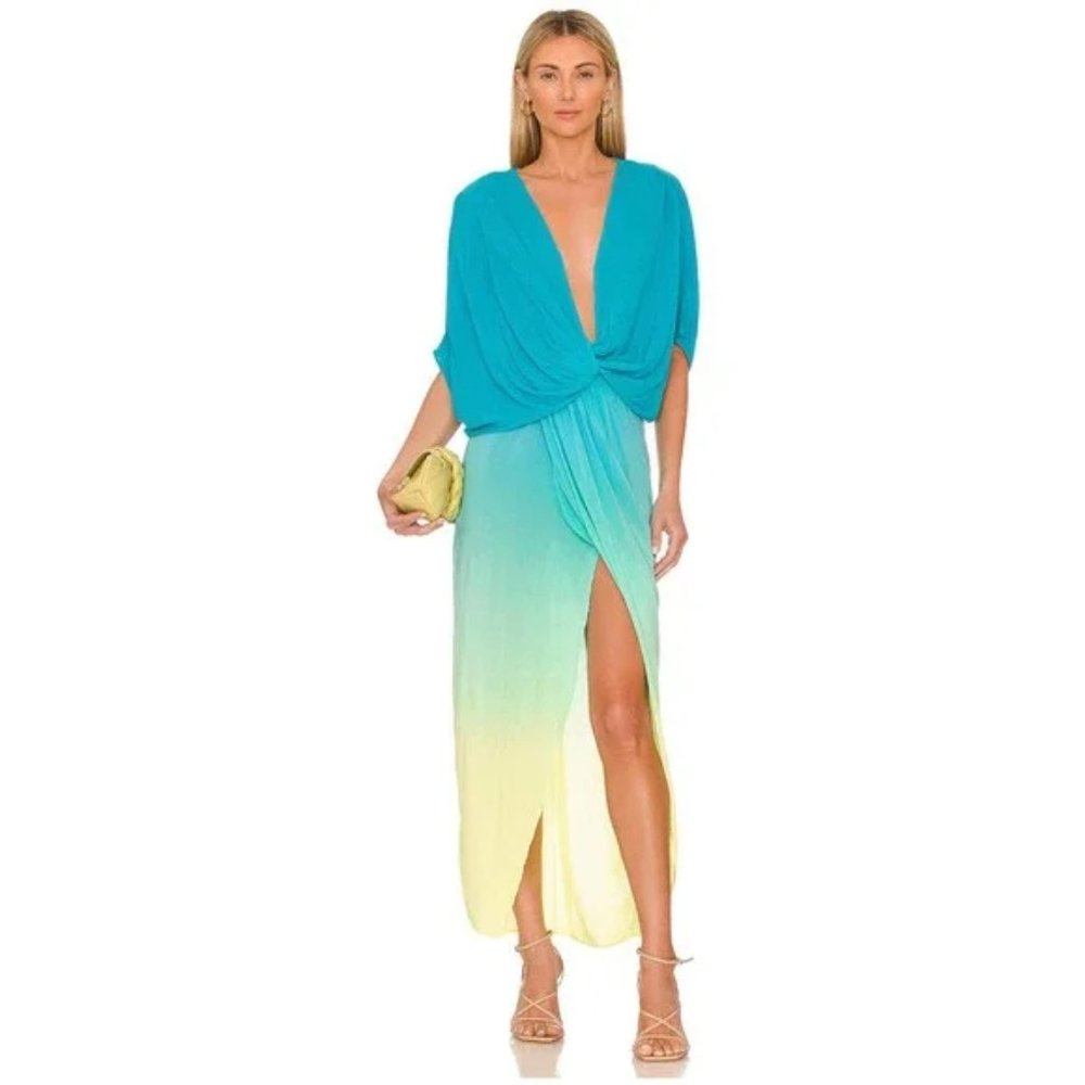 Young Fabulous and Broke Luelle Midi Dress in Green Grape Ombre NWOT